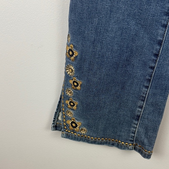 CHARLIE B Denim Flare Jeans with Gold Embroidery - Picture 7 of 15